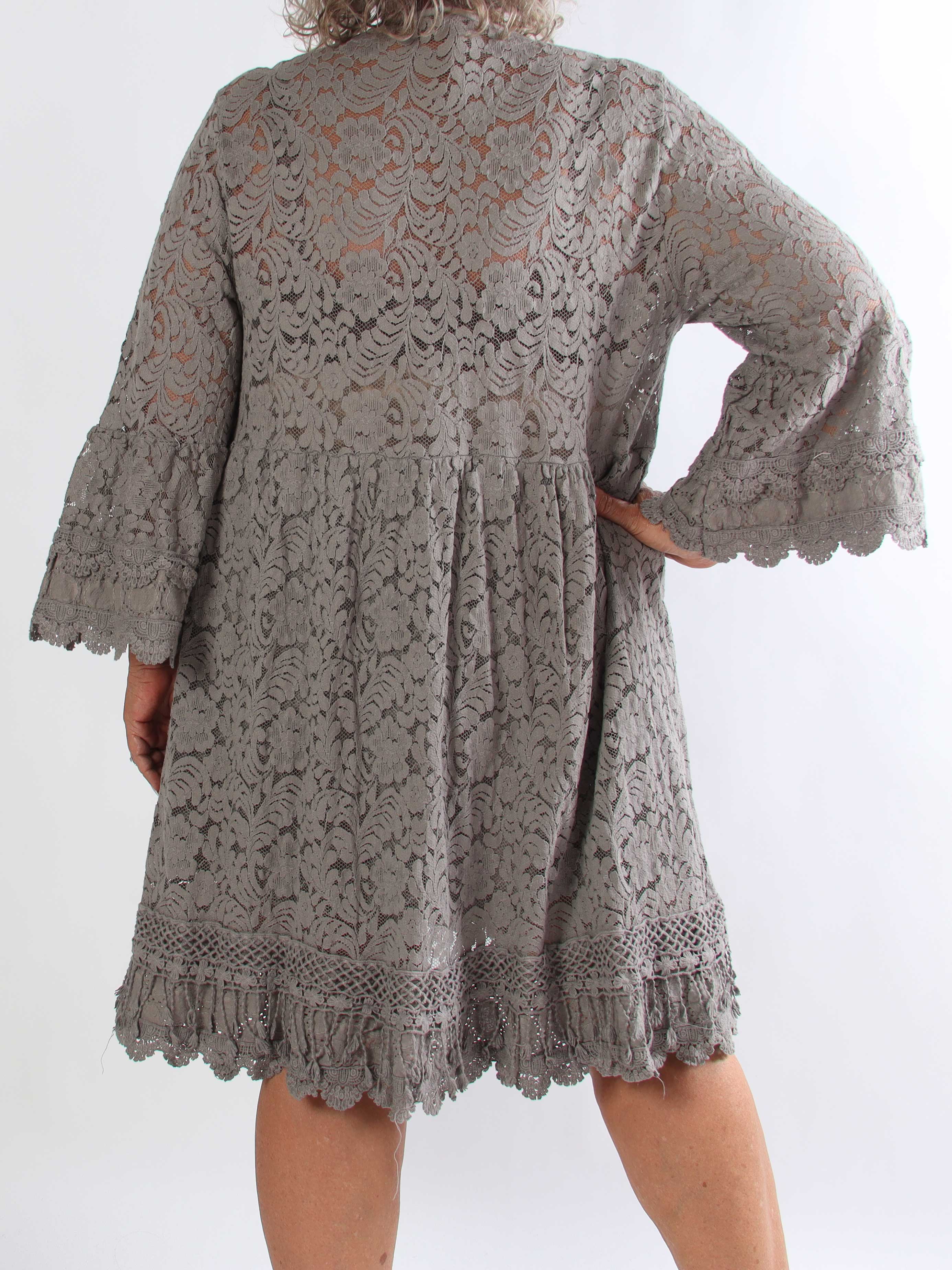 Odessa - Feminin blonde plus size tunikakjole i en bomuldsblanding